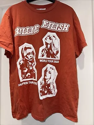 Buy Billie Eilish Happier Than Ever World Tour 2022 T-shirt Size L • 3.95£