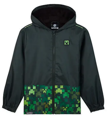 Buy Minecraft Rain Waterproof Jacket With Warm Lining And Hood For Gamers Boys Girls • 21.49£