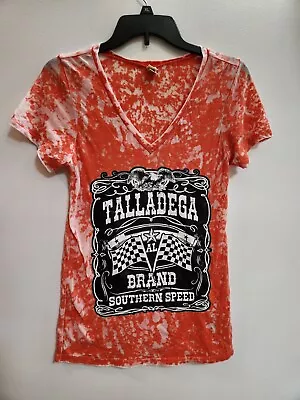 Buy Orange Tie-dye Talladega Ladies V-Neck Tshirt Large • 16.05£