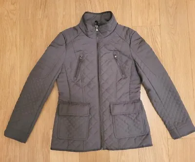 Buy BNWT Ladies NEXT High Neck PADDED & QUILTED Jacket SIZE 10 - Zip GREY • 39.50£