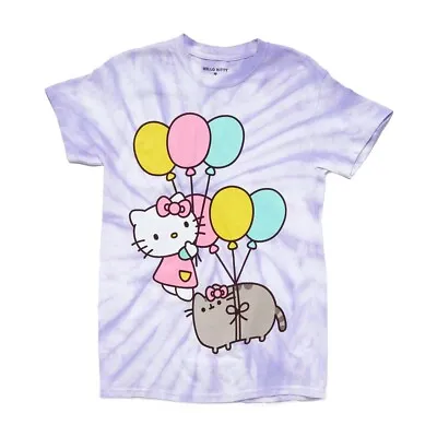 Buy Sanrio Hello Kitty X Pusheen Adult Unisex XL T Shirt Tie Dye Tee Purple NEW WTag • 26.96£