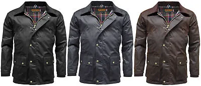 Buy Mens Game Barker Wax Jacket With Detachable Hood | Premium Antique Waxed Cotton • 49.95£