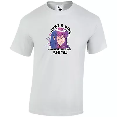 Buy Just A Girl Who Loves Anime Anime Girl T-shirt Gift All Sizes Adults & Kids • 9.99£