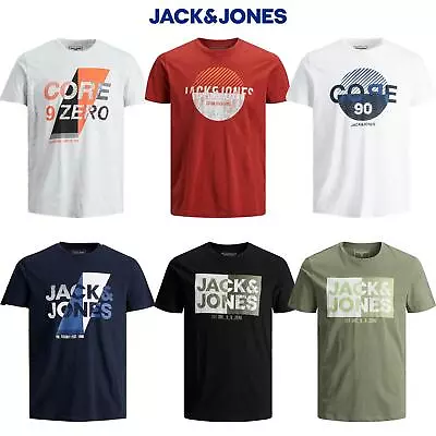 Buy Jack & Jones Men's Crew Neck T-Shirt Casual Smart Cotton Summer Short Sleeve Tee • 9.99£