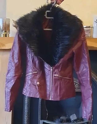 Buy Ladies Leather Look Size 8 Jacket 🐥 • 4£