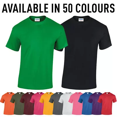 Buy Gildan Mens Plain Heavy Cotton Blank Crew Neck Top Short Sleeve Tee T-Shirt • 14.95£