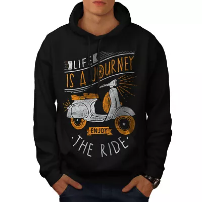 Buy Wellcoda Life Is Journey Mens Hoodie, Ride Casual Hooded Sweatshirt • 26.99£