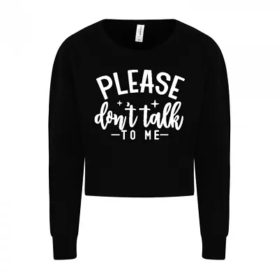 Buy Ladies Cropped Printed Sweatshirt, Pullover,  Casual, Gym • 12.99£