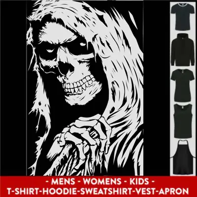 Buy The Grim Reaper Death Skull Biker Heavy Metal Mens Womens Kids Unisex • 17.99£