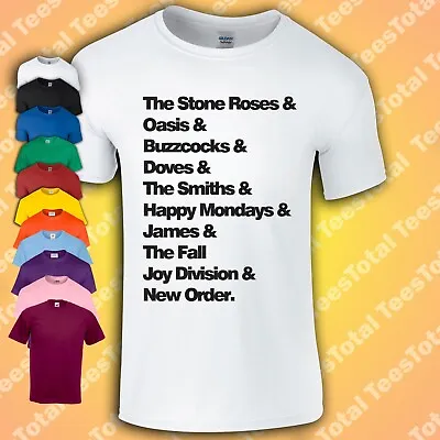 Buy Manchester Bands T-Shirt | Roses Oasis New Order Smiths Joy Division Mondays • 15.29£