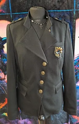 Buy Black Military Design Next Jacket Petite Uk  12 Gothic Steampunk Alternative  • 14.99£