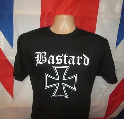 Buy Iron Cross Skinhead Biker T Shirt BLACK • 15.99£