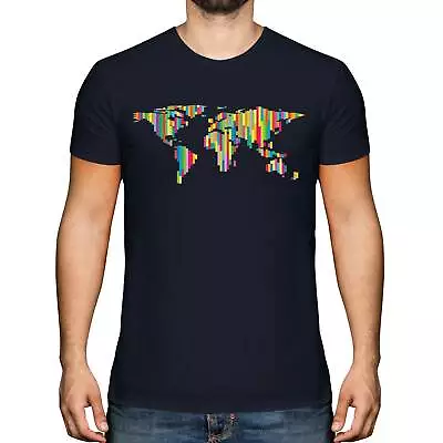 Buy Colourful World Map Mens T-shirt Tee Top Gift Pattern Colourful • 10.95£