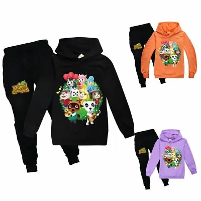 Buy 2PC Animal Crossing Boy Girl Casual Sweatshirt Top Hoodie+Trousers Suit Kid Gift • 18.99£