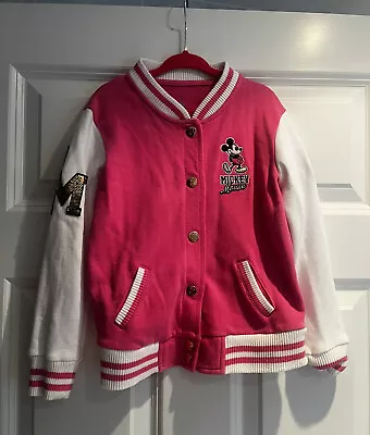Buy Disney Parks Size XS Mickey Mouse Sweatshirt Fabric Varsity Jacket  • 15£