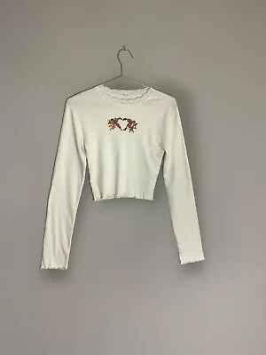 Buy Urban Outfitters Baby T Shirt  Cherub Size Small Long Sleeved Cream Ivory • 16£