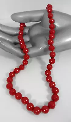 Buy Vintage Beaded Necklace Knotted Cherry Red Lucite Rockabilly 50s Nostalgia 24  • 9.36£