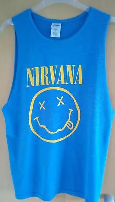 Buy Nirvana Vintage Smiley T Shirt Vest Gildan Sz S Single Stitch 90s Kurt Cobain • 49.99£