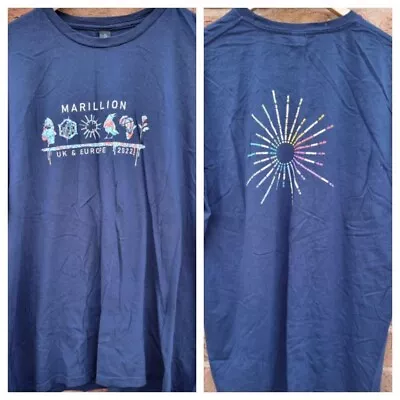 Buy Marillion T Shirt 2022 Official Europe Blue Backprint Excellent Condition XL • 21.99£