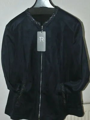 Buy Rabe Faux Suede Embellished Jacket With Rhinestone Detail Size 20 €185.99 • 38.69£