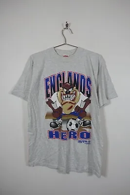 Buy Vintage Taz Euro 96 Englands Hero Graphic T Shirt Mens Large Grey Marl Football • 28.49£