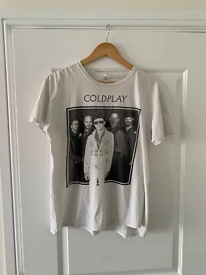 Buy Coldplay Tshirt - 2010 UK Hidden Gigs With Simon Pegg - Rare. Size Large. • 100£