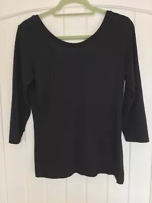 Buy Boden, 3/4 Sleeve Black Tee Shirt, Size 14 • 2.99£