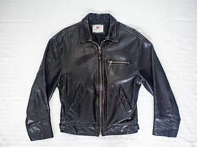 Buy Levi's Leather Highwayman Trucker Jacket Small Black LVC Vintage Clothing Menlo • 275£