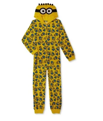 Buy NWT 8 Girl Boy Minions Sleeper Pajamas Despicable Me Union Suit Costume Winter  • 18£