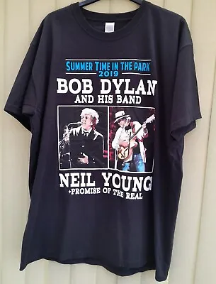 Buy Bob Dylan/Neil Young Summer In The Park 2019 Concert T Shirt  Size XL • 45£
