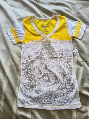 Buy Offical Harry Potter HUFFLEPUFF Girls T-Shirt  Burnout Design Size XS • 8.99£