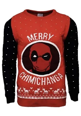 Buy XL (UK) Deadpool Merry Chimichanga Ugly Christmas Jumper Sweater Xmas Marvel • 33.99£