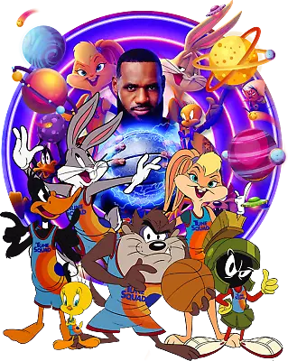 Buy Iron On DTF Transfer Space Jam LeBron James DIY T Shirts Hoodie A5 A4 A3 • 2.49£