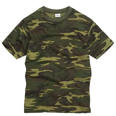 Buy Mens Army Military Style T Shirts Cotton Tee Short Sleeve Top Camo Camouflage • 12.95£