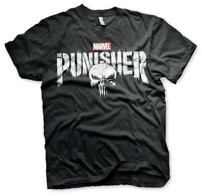 Buy Official Marvel's The Punisher Distressed Logo T-Shirt (Black) M • 18.63£
