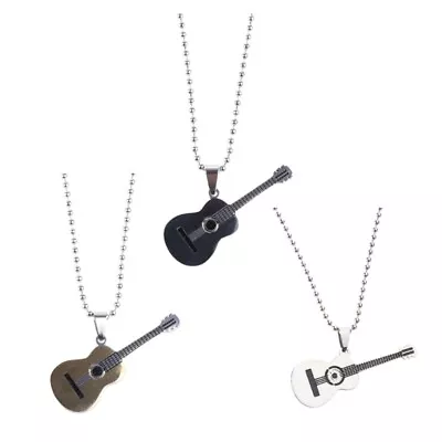 Buy Men S Women S Guitar Pendant With Chain Hip Hop Music Style Pendant Jewelry • 5.96£