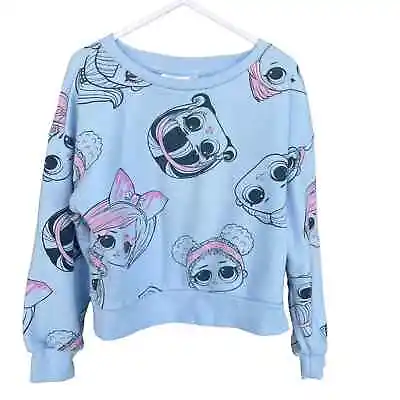 Buy LOL Surprise Sweater Girls 6/6X Blue Crewneck Sweatshirt All Over Print Dolls  • 12.06£