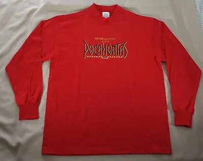 Buy Pocahontas XL Tshirt Walt Disney Pictures Promotional Products Red Long Sleeve • 36.89£