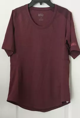 Buy REI Coop Womens Screeline Shirt Short Sleeve Performance Tech Burgundy Medium • 11.81£