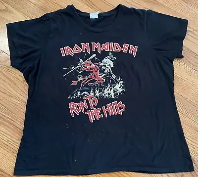 Buy Iron Maiden Run To The Hills Shirt Size Woman's XL Heavy Metal • 12.27£
