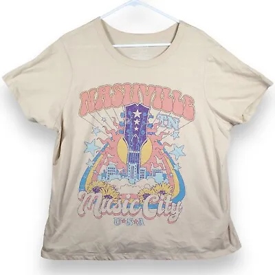 Buy Zoe + Liv T Shirt Women's Size XXL Nashville TN Music City U.S.A Short Sleeve • 9.37£