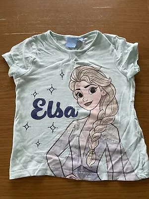 Buy Girls Frozen T Shirt Elsa Age 4-5 Light Blue  • 0.99£