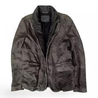 Buy All Saints Mens SURVEY Leather Blazer Jacket Extra Small (XS) • 249.99£