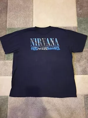 Buy Nirvana Tee Nevermind T-Shirt Album Navy Blue Size XXL  • 16.99£