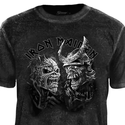 Buy Official Licensed T-Shirt Special Iron Maiden Senjutsu Grey Heads Stamp Rockwear • 47.51£
