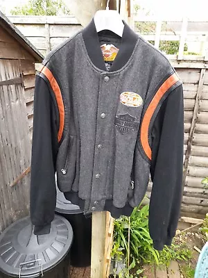 Buy Harley Davidson Grey Bomber Jacket (large) • 45£