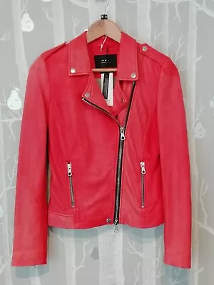 Buy Bnwt Set Orange Lamb Leather Jacket - Uk Size 10.  Rrp: £380 • 275£