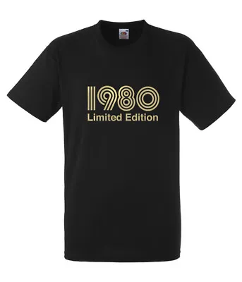 Buy 1980 Limited Edition Gold Design Men's Black T-SHIRT • 14.95£