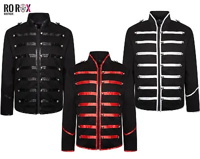Buy Men's MCR Military Black Parade Jacket - Goth Punk Emo Long Sleeve Drummer Coat • 36£