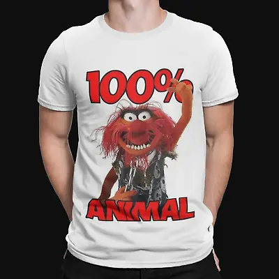 Buy 100% Animal T-Shirt -The Muppets  Mens Funny, Retro & Cool Drums Drummer Cartoon • 8.39£
